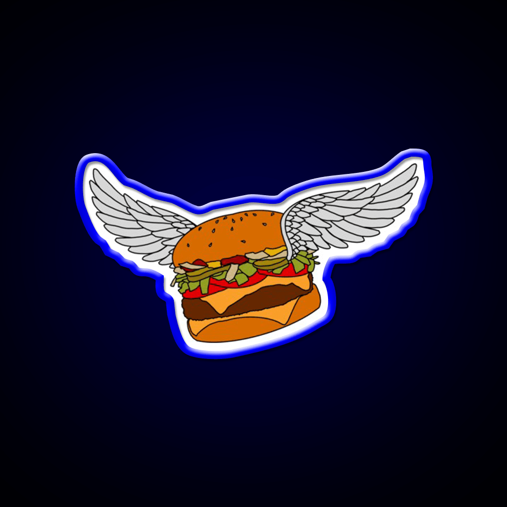 Burgerfly Fast Food Led Neon Sign For Burger Place Rgb Color - Shineneon