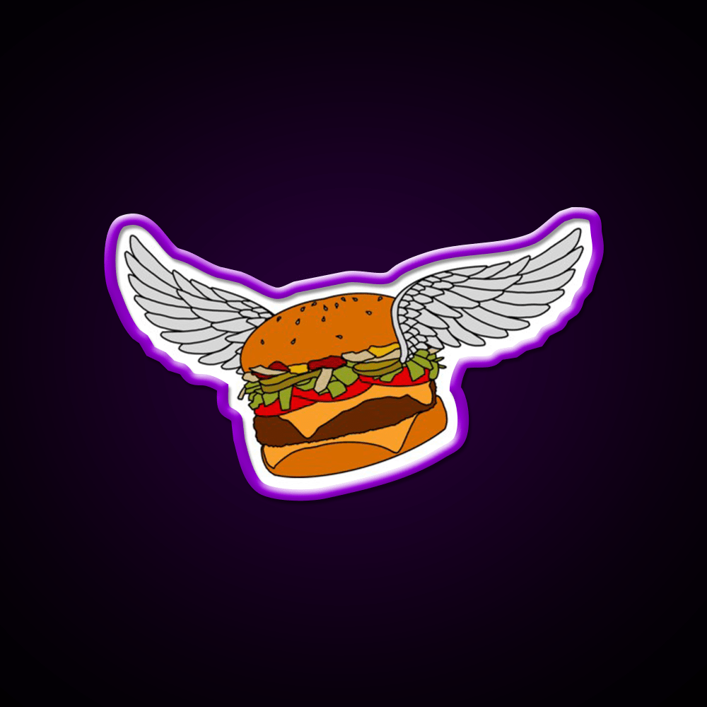 Burgerfly Fast Food Led Neon Sign For Burger Place Rgb Color - Shineneon