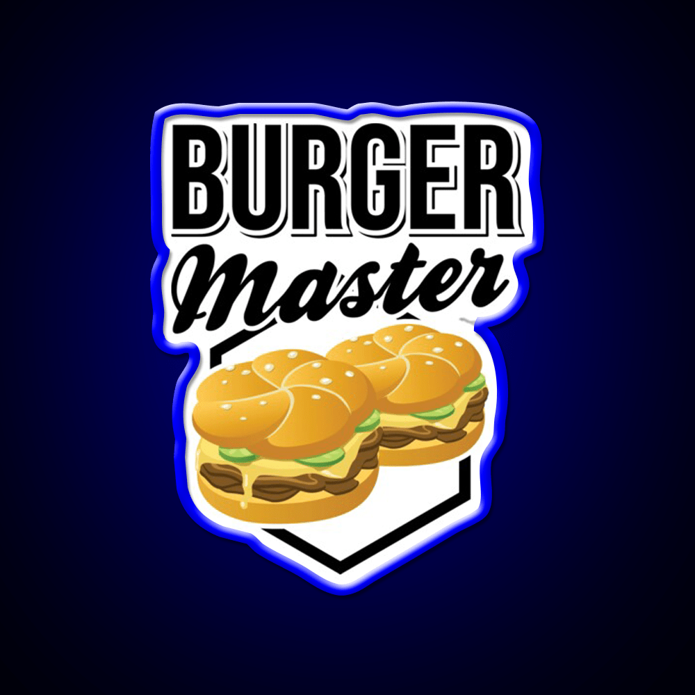 Burgermaster Chef Bbq Fast Food Led Neon Sign For Burger Place Rgb Color - Shineneon