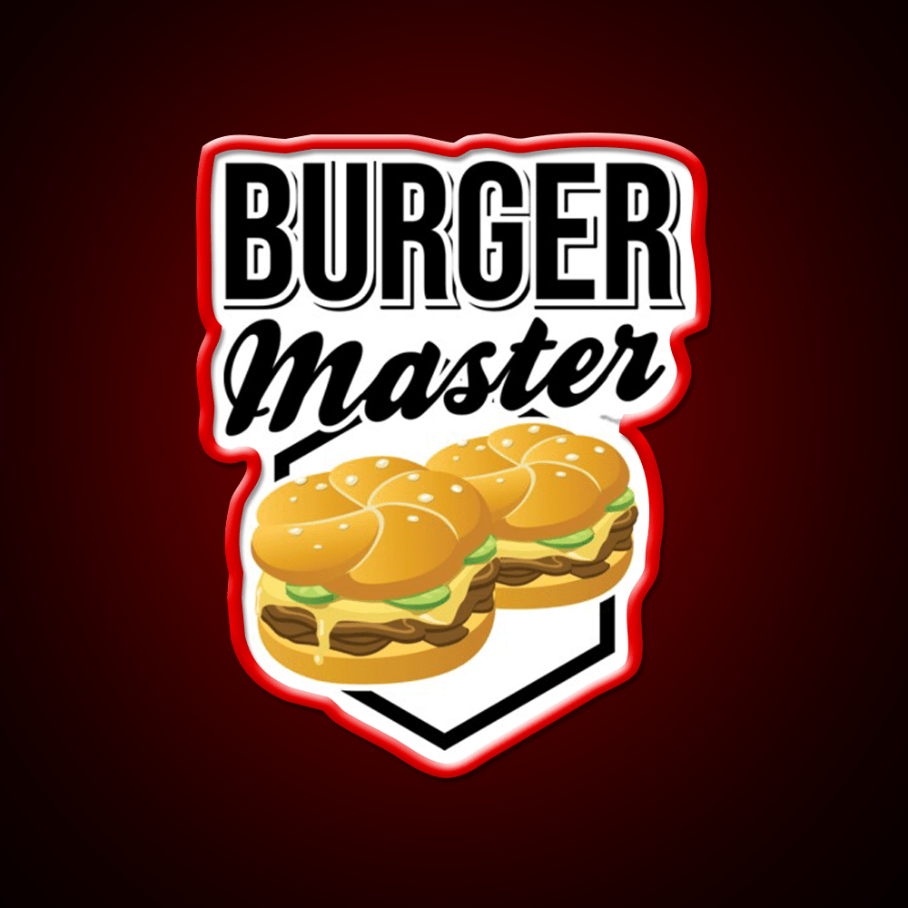 Burgermaster Chef Bbq Fast Food Led Neon Sign For Burger Place Rgb Color - Shineneon