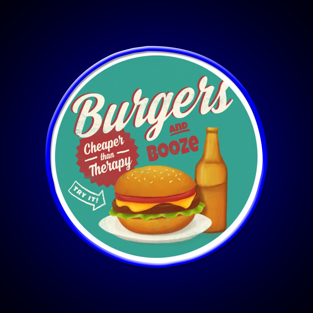 Burgers And Booze Beer Bar Decor Led Neon Sign Rgb Color - LED neon sign view 5