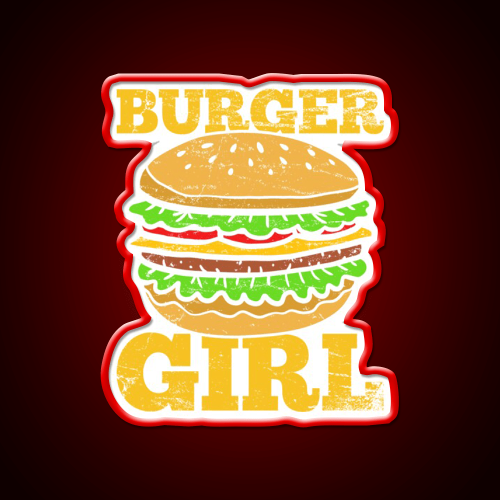 Burgers Hamburgers Girls Fast Food Led Neon Sign For Burger Place Rgb Color - Shineneon