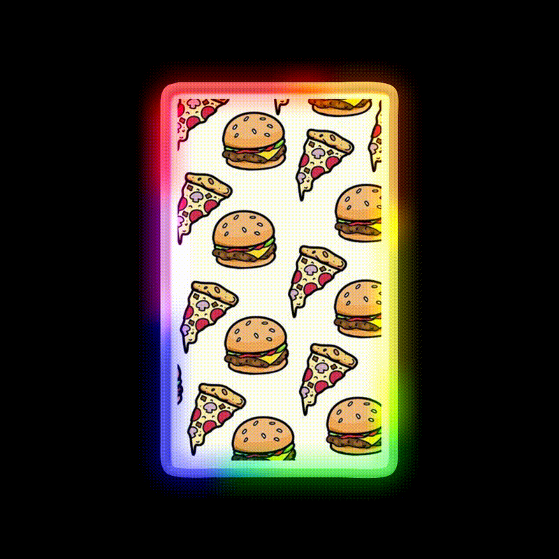 Burgers Lover Fast Food Led Neon Sign For Burger Place Wall Art Rgb Color - LED neon sign close-up detail