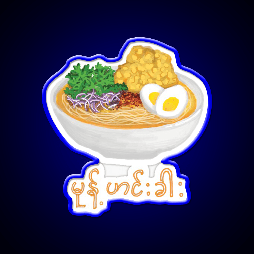 Burmese Food Mohinga Snack Food Led Neon Sign 1 Rgb Color - Shineneon