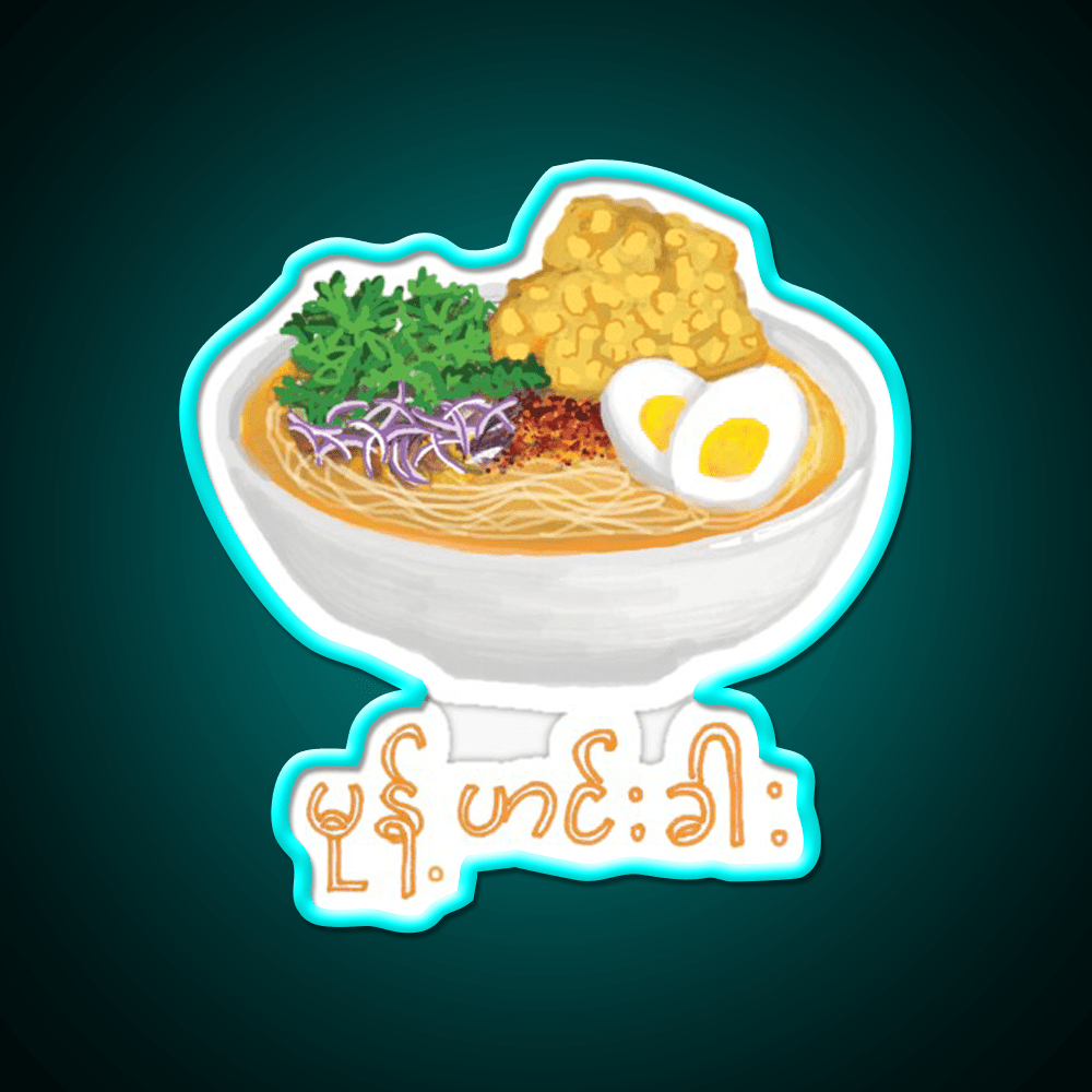 Burmese Food Mohinga Snack Food Led Neon Sign 1 Rgb Color - Shineneon