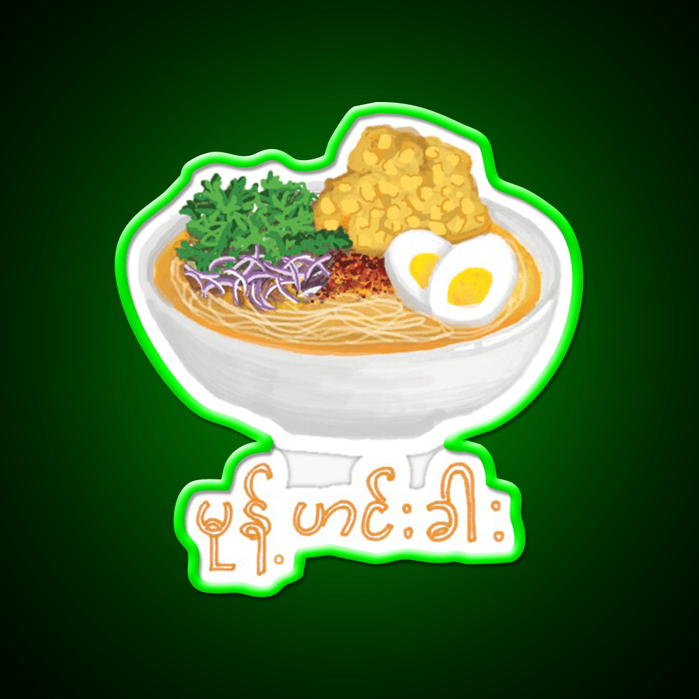 Burmese Food Mohinga Snack Food Led Neon Sign 1 Rgb Color - Shineneon