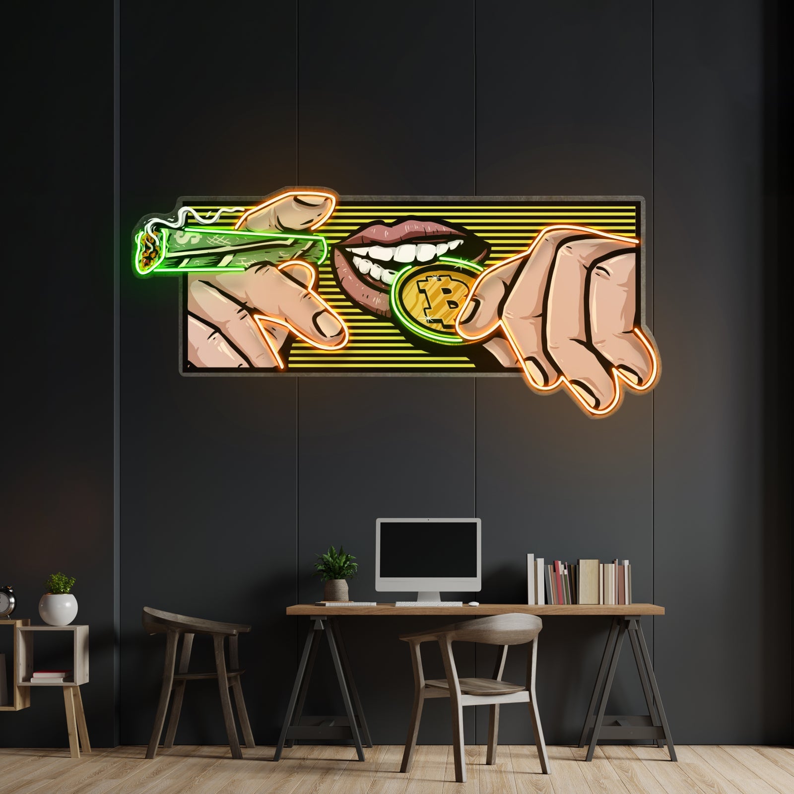 Burn Money With Bitcoin Led Neon Sign Light Custom Led Signs - Shineneon