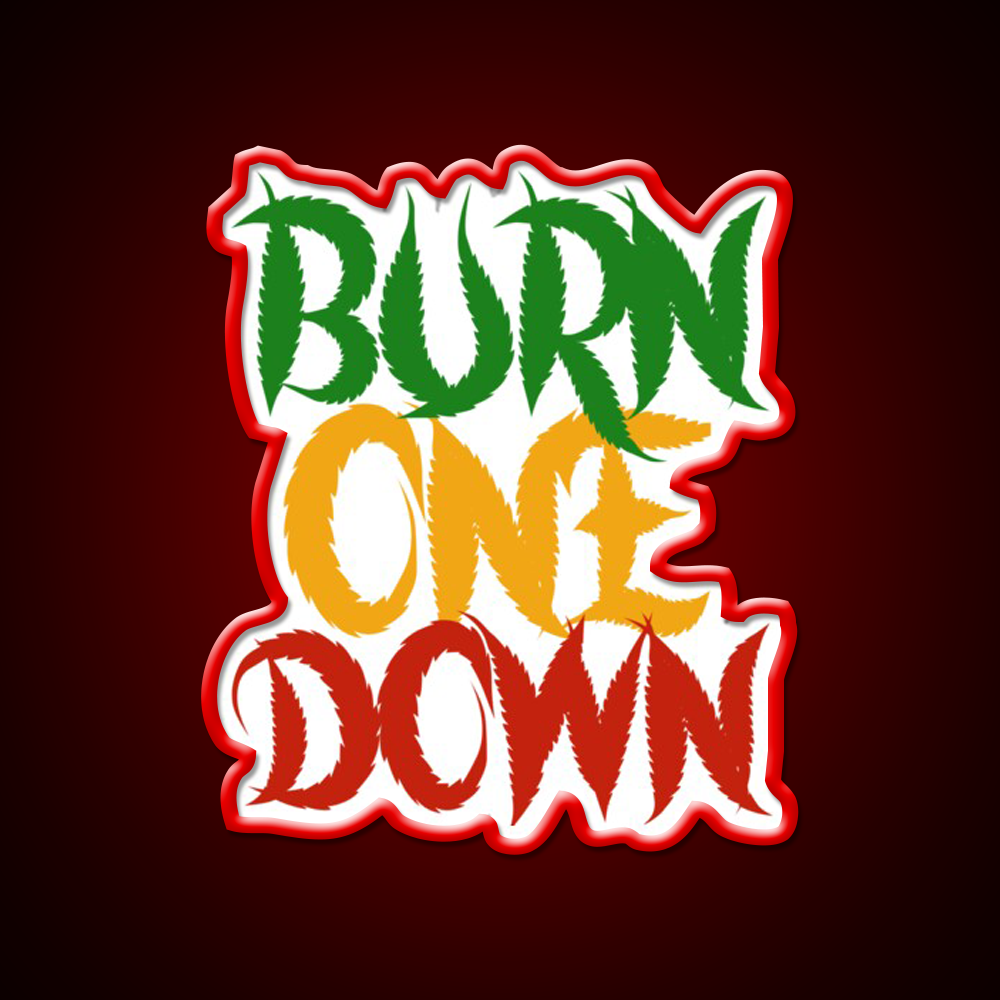 Burn One Down Hemp Inspired Green Leaf Led Neon Sign Rgb Color - LED neon sign view 10