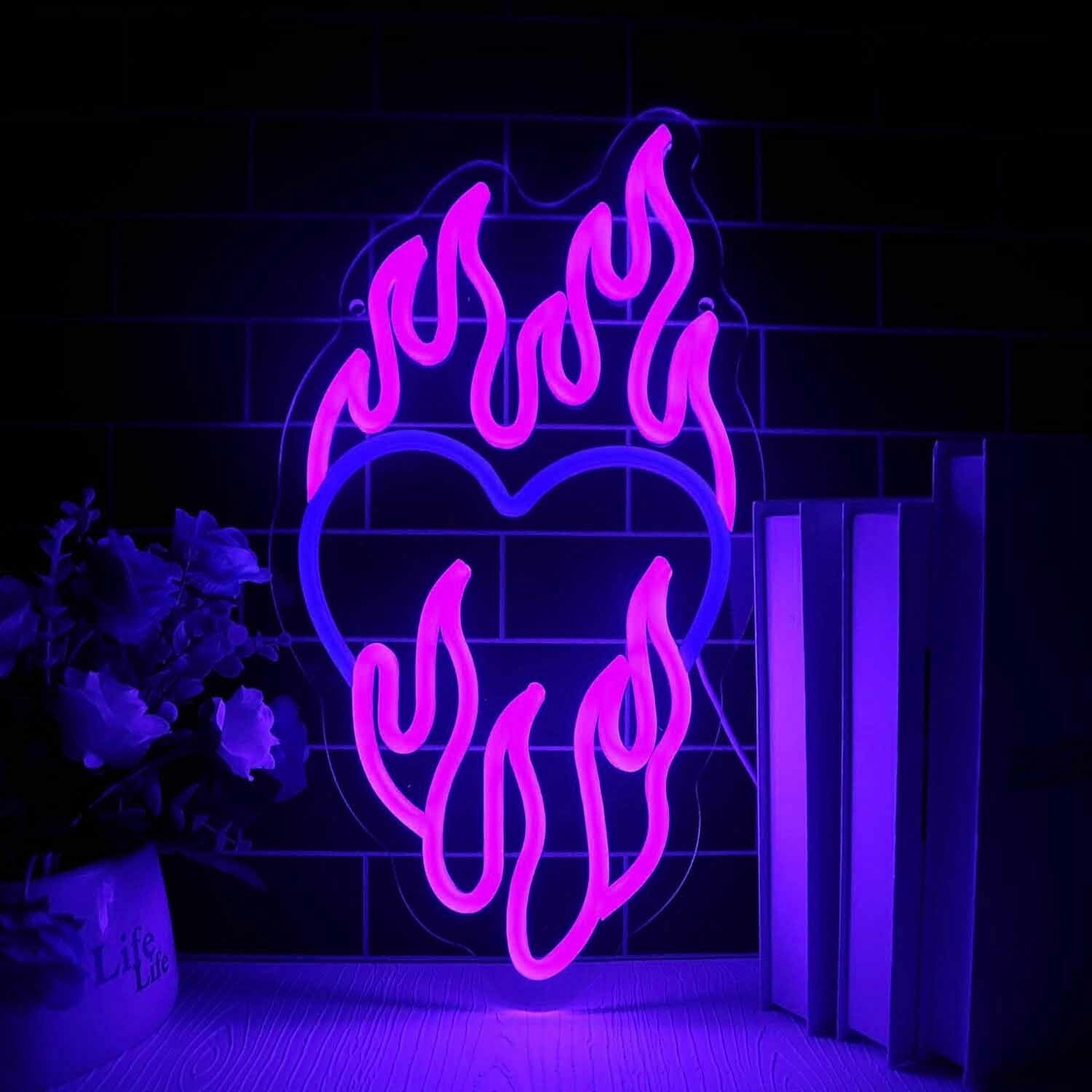 Burning Love Heart Neon Sign | Shineneon