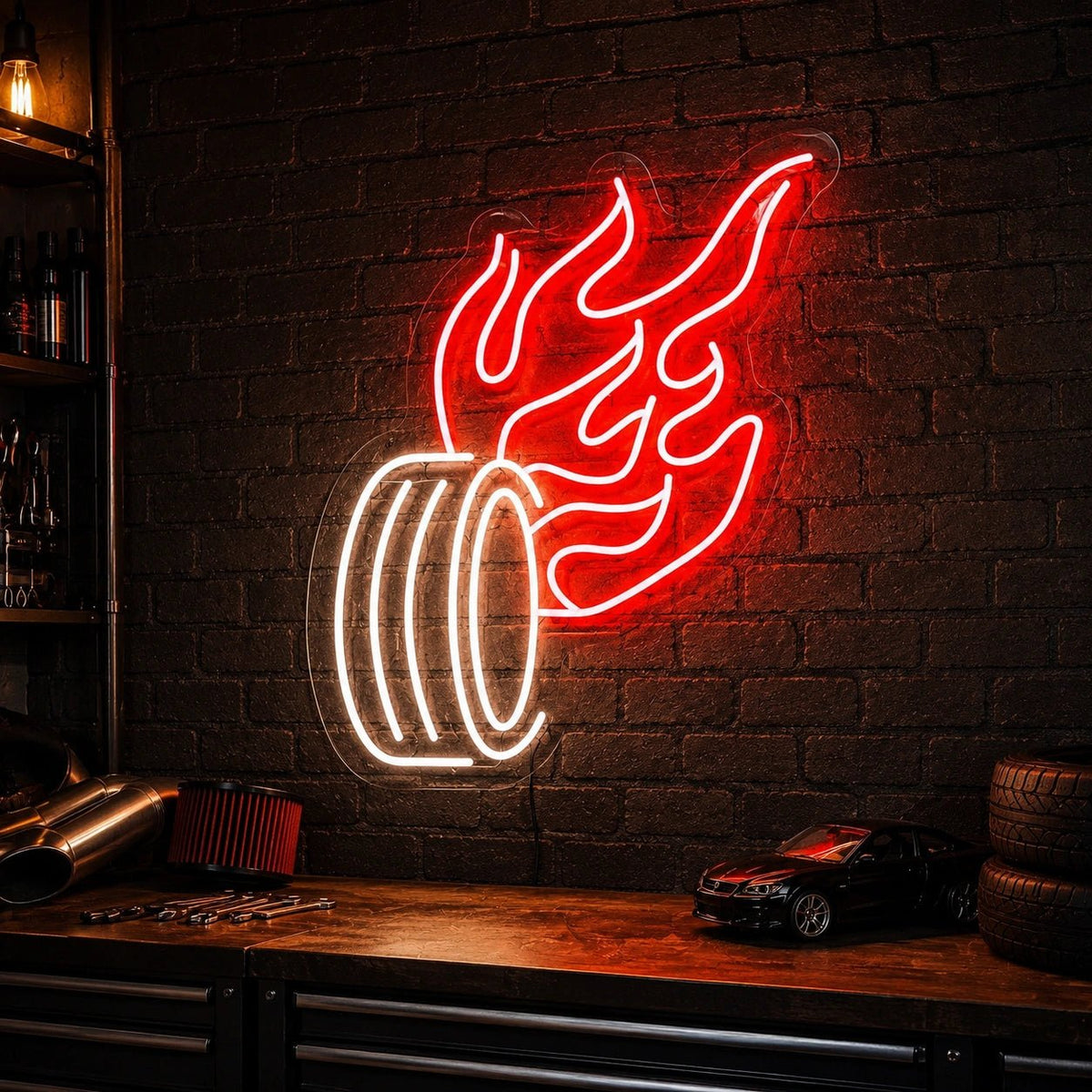 Burning Tire LED Neon Sign - Shineneon