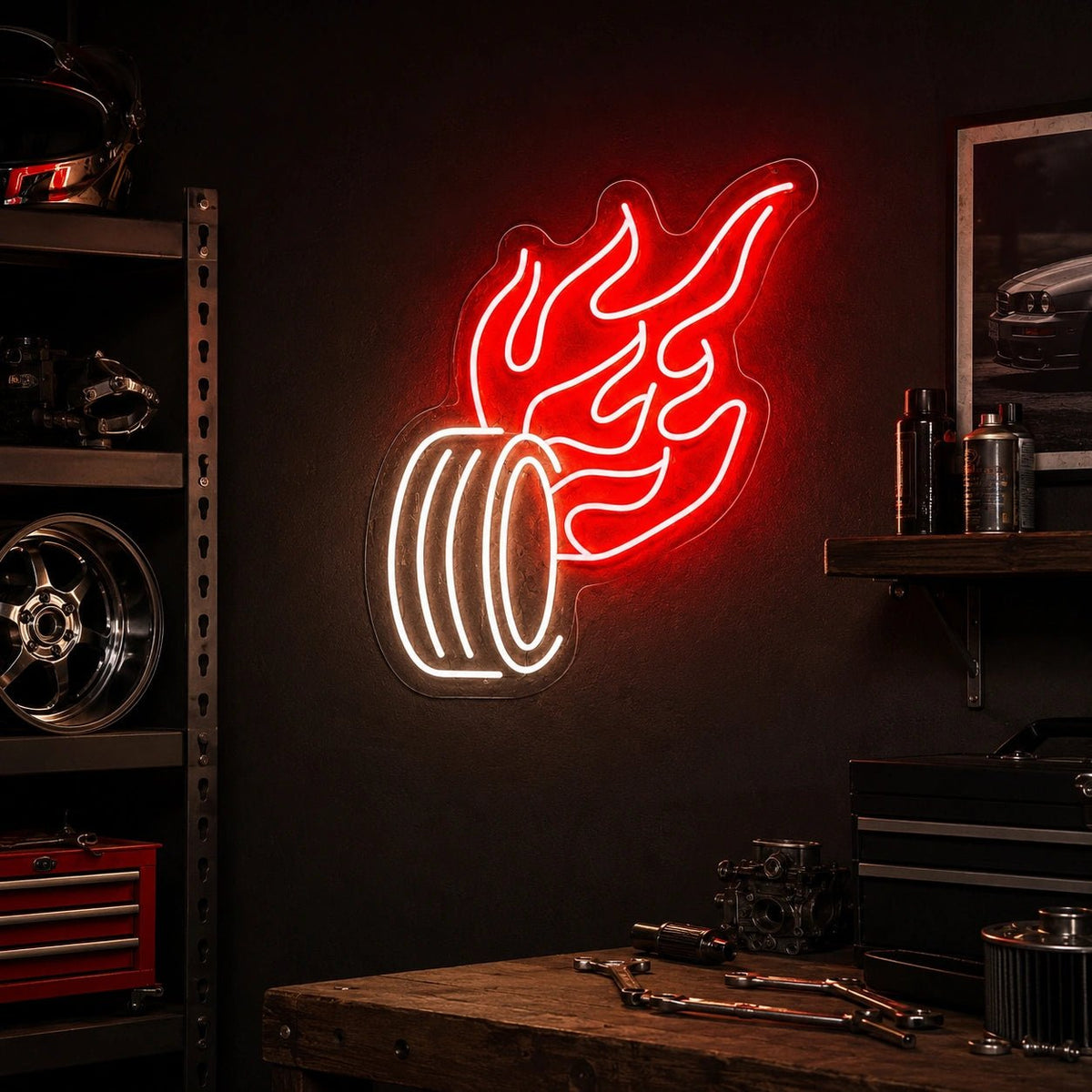Burning Tire LED Neon Sign - Shineneon