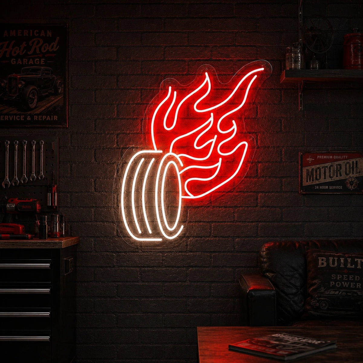 Burning Tire LED Neon Sign - Shineneon