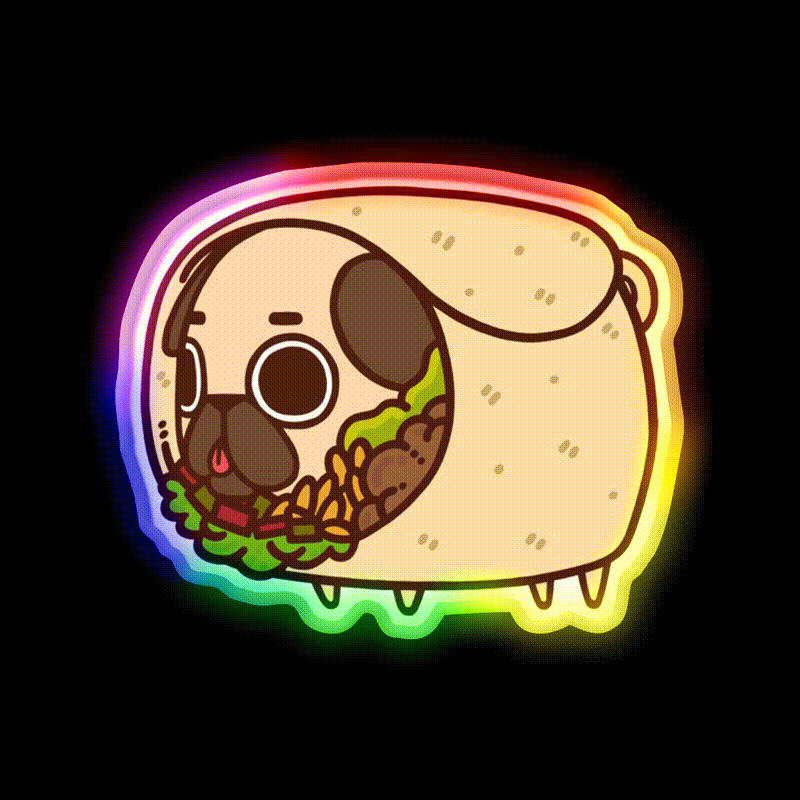 Burrito Puglie Fast Food Led Neon Sign For Burger Place Rgb Color - LED neon sign close-up detail