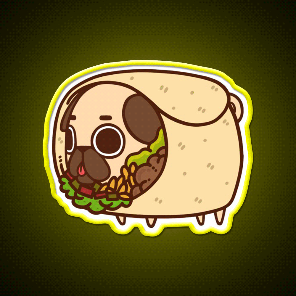 Burrito Puglie Fast Food Led Neon Sign For Burger Place Rgb Color - Custom LED neon sign front view