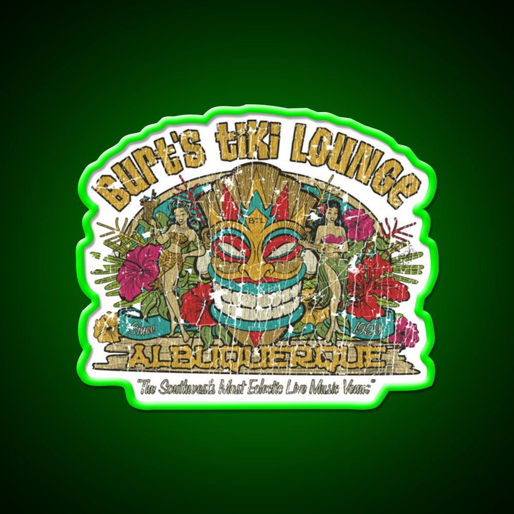 Burts Tiki Lounge Cocktail Bar Decor Led Neon Sign Rgb Color - LED neon sign view 8