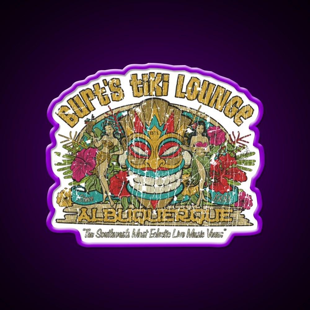 Burts Tiki Lounge Cocktail Bar Decor Led Neon Sign Rgb Color - LED neon sign view 9
