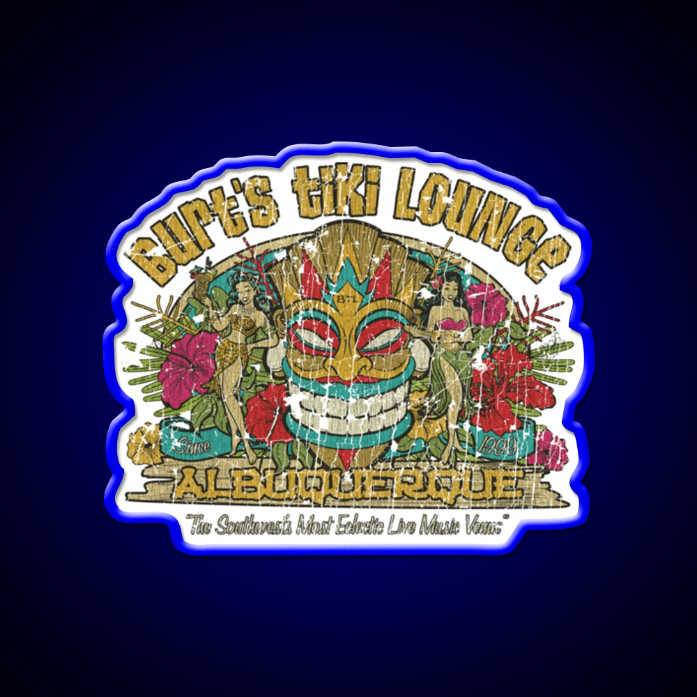 Burts Tiki Lounge Cocktail Bar Decor Led Neon Sign Rgb Color - Shineneon
