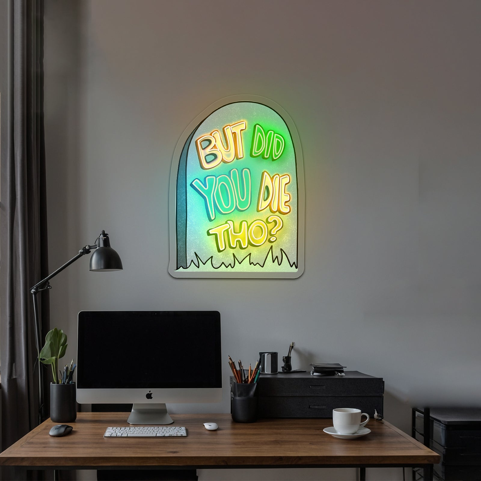 But Did You Die Tho Gravestone Sarcasm Neon Signs - Shineneon