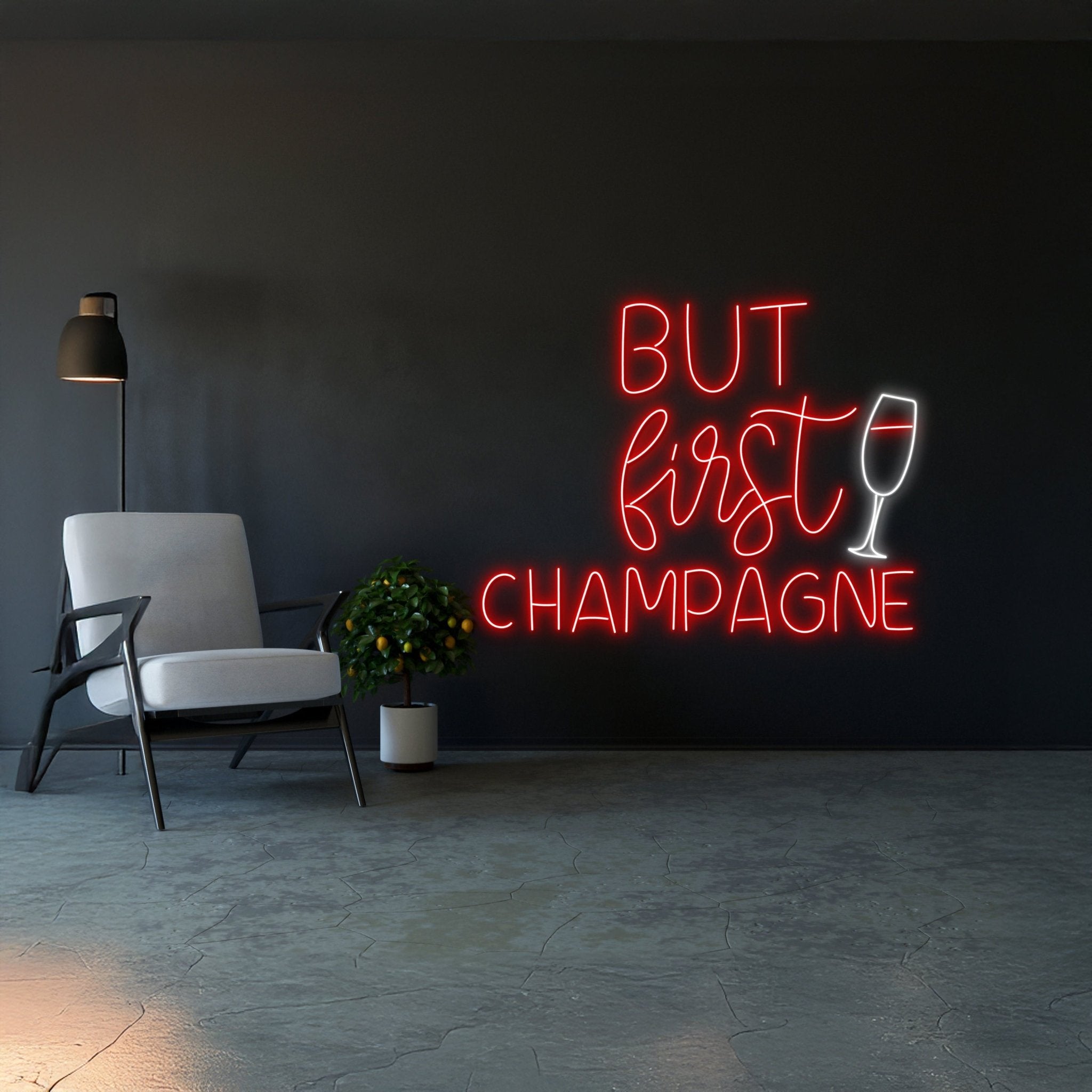But First Champagne Led Sign - Shineneon