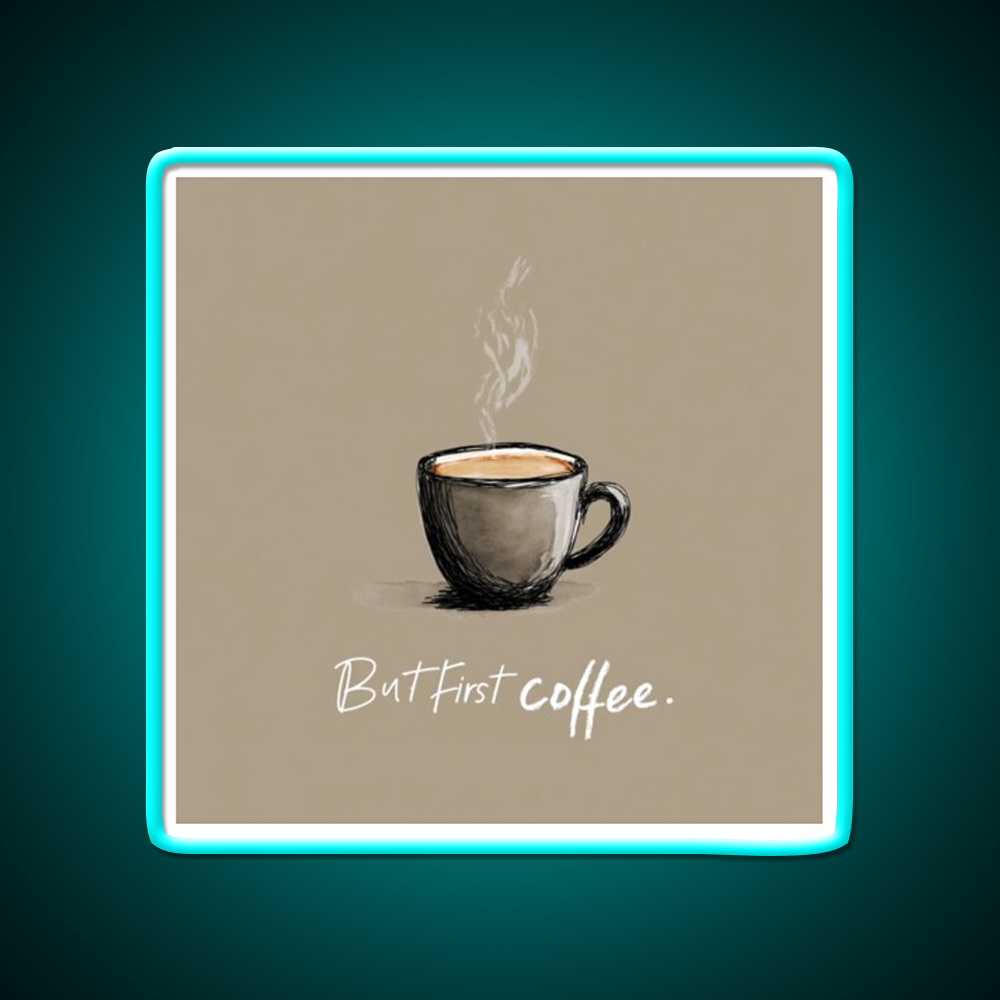 But First Coffee Cafe Led Neon Sign Espresso Bar Art Bakery Wall Art Rgb Color