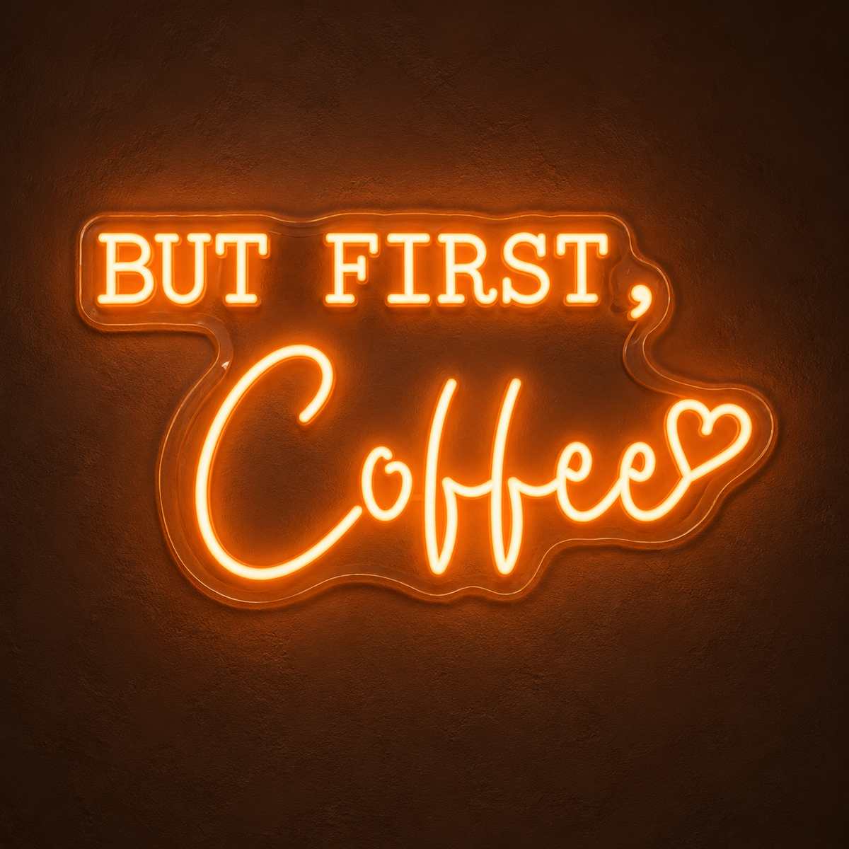 But First Coffee Heart LED Neon Sign