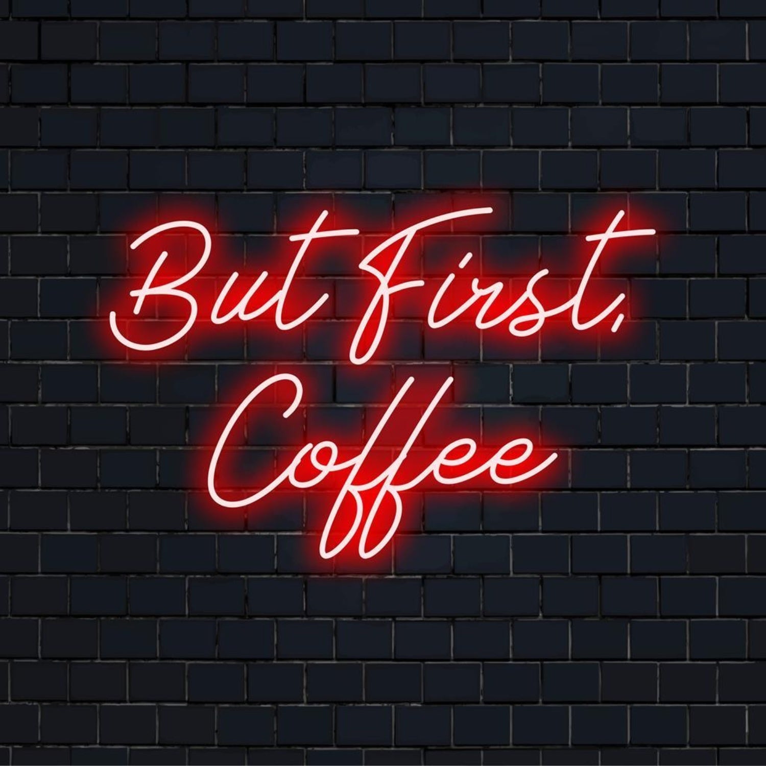 But First Coffee Red Led Neon Sign Cafe Wall Art Home Bar Decor | Shineneon