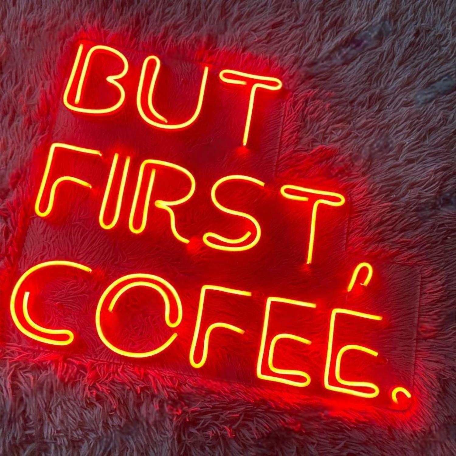 But First Coffee Red Led Neon Sign For Cafe Home Bar Decor | Shineneon