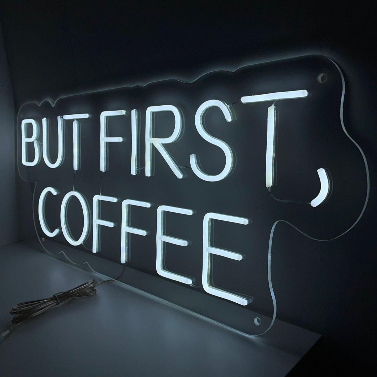 But First Coffee White Led Neon Sign For Cafe Home Decor | Shineneon