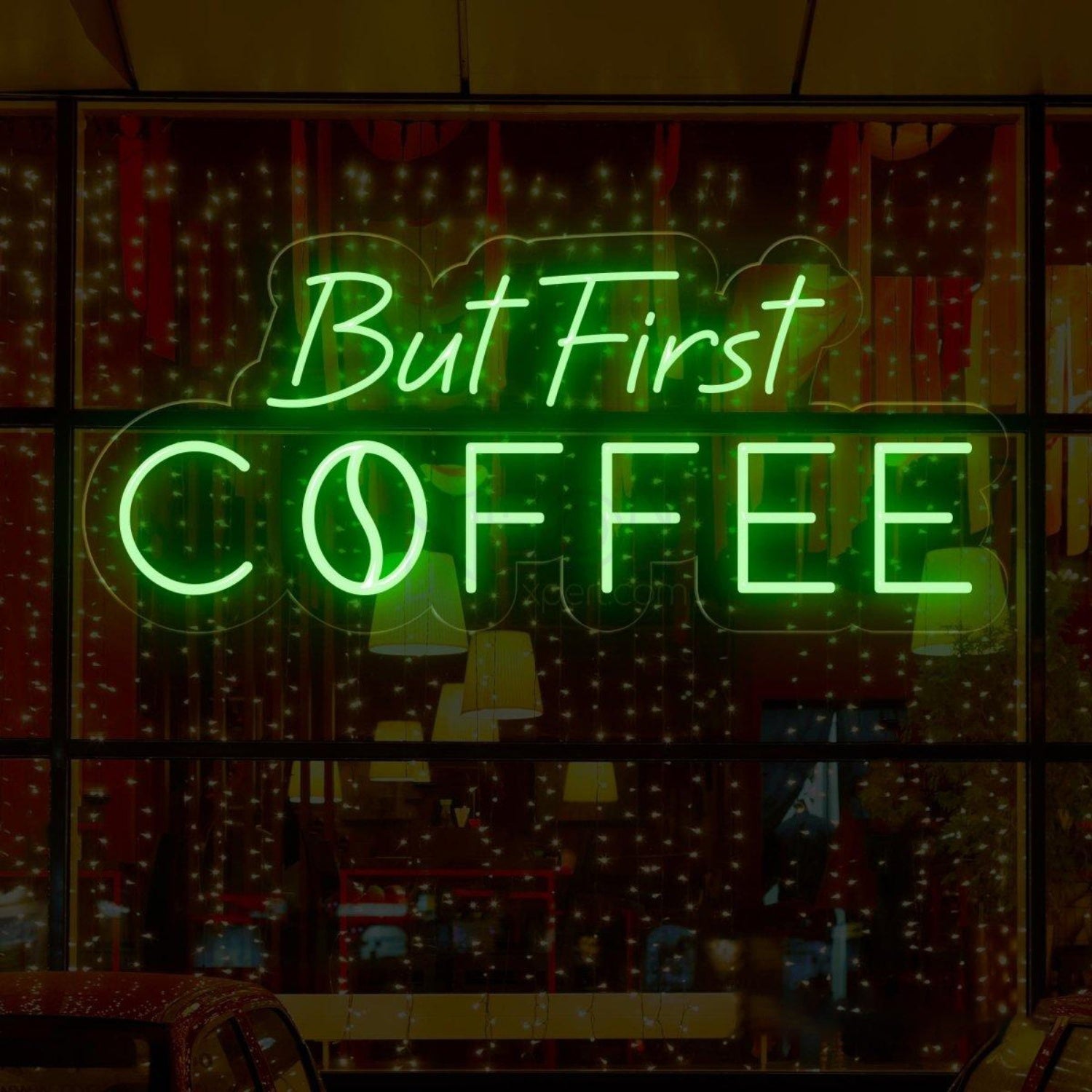 But First Coffee White Led Neon Sign With Script Bold Design For Cafe Home Decor | Shineneon