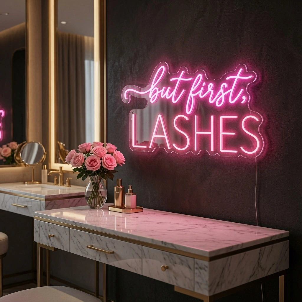But First Lashes Wall Decor LED Neon Sign - 02 High-Converting Product Image