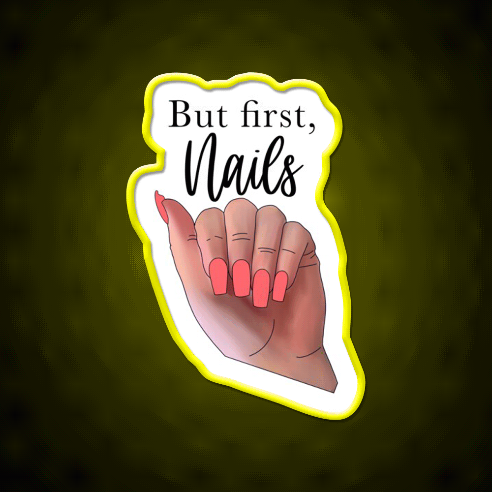 But First Nail Salon Led Neon Sign Rgb Color - Custom LED neon sign front view
