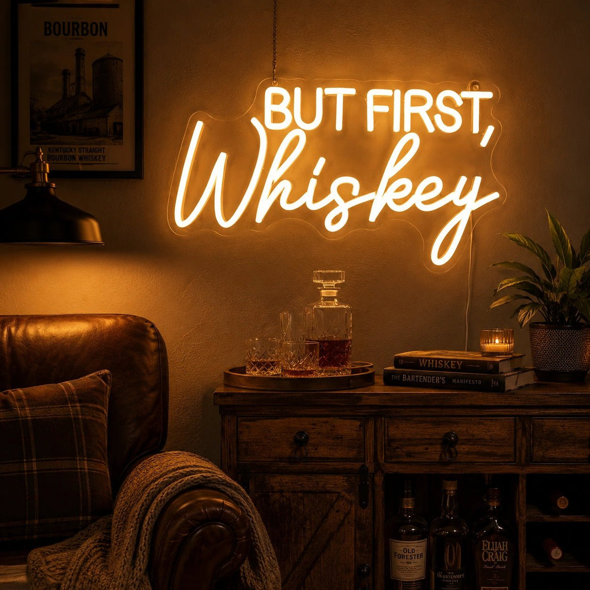 But First Whiskey LED Neon Sign - Shineneon