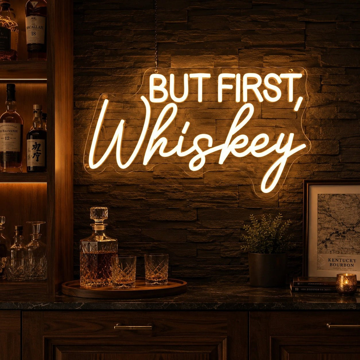 But First Whiskey LED Neon Sign - Shineneon