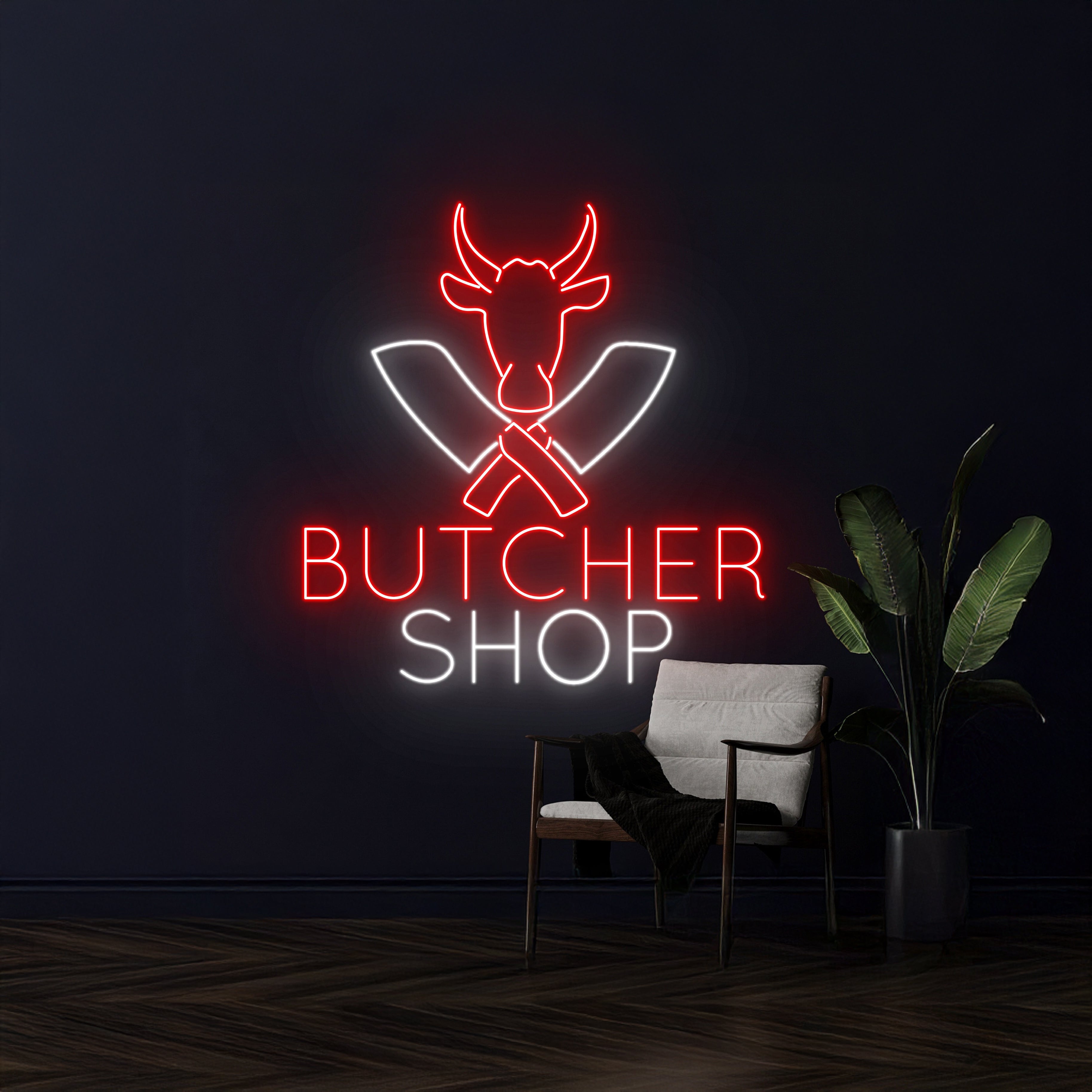 Butcher Shop Led Sign Kitchen Business Decor | Shineneon