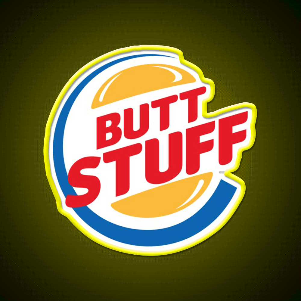 Butt Stuff Logo Fast Food Led Neon Sign For Burger Place Rgb Color - Custom LED neon sign front view