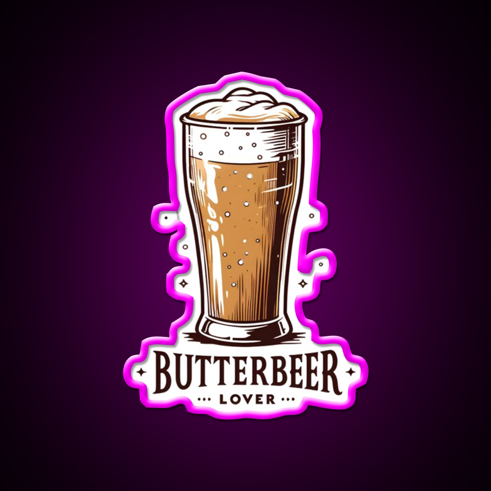 Butterbeer Lover Fantasy Beer Bar Decor Led Neon Sign Rgb Color - Neon sign mounted on wall in room