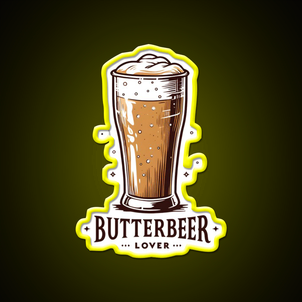 Butterbeer Lover Fantasy Beer Bar Decor Led Neon Sign Rgb Color - Custom LED neon sign front view
