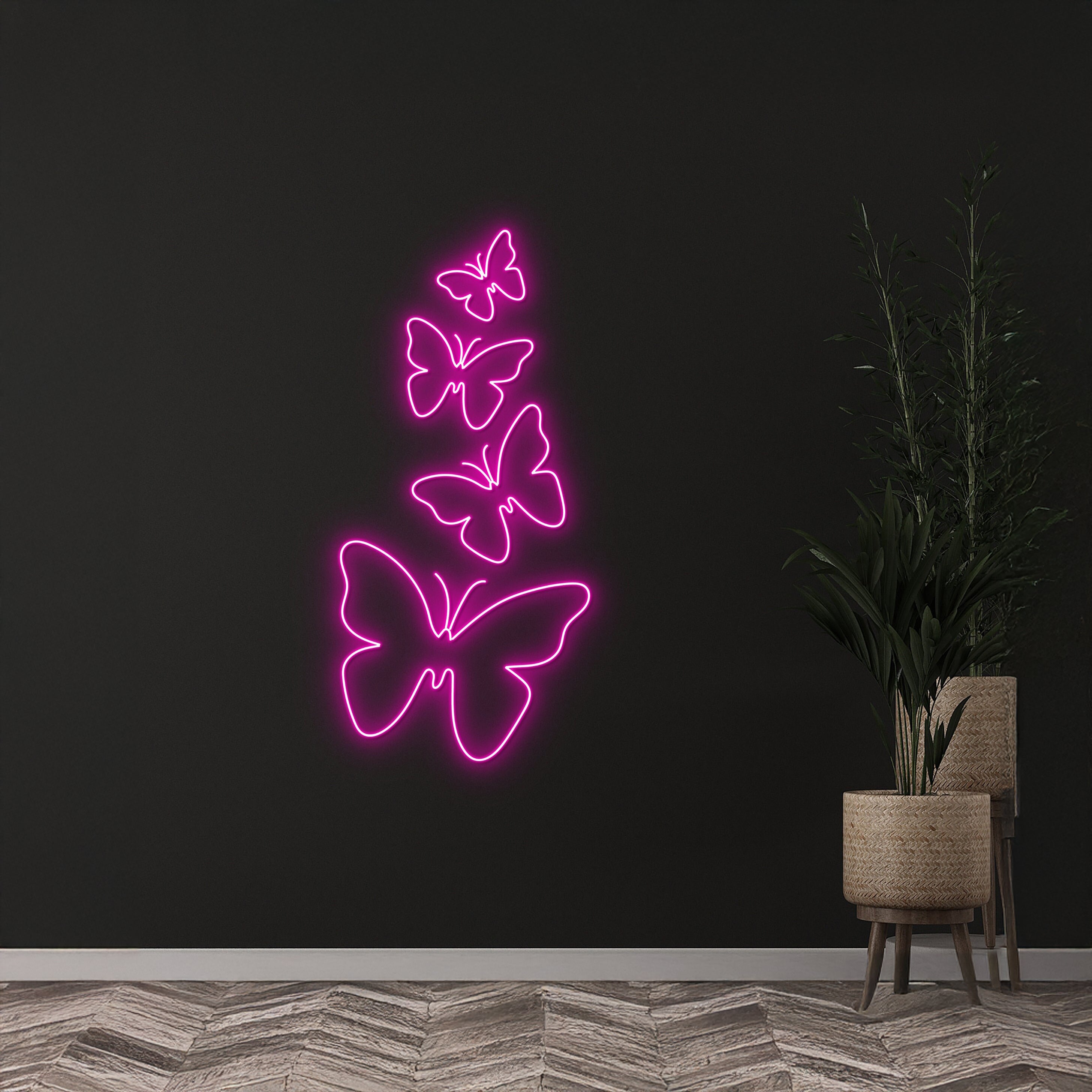 Butterflies Neon Sign Girl Line Room Wall Decor | Shineneon
