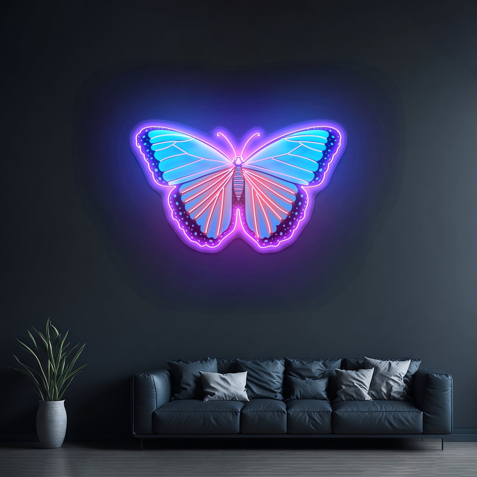 Butterfly Blue Aesthetic Neon Signs Wall Decor - Shineneon