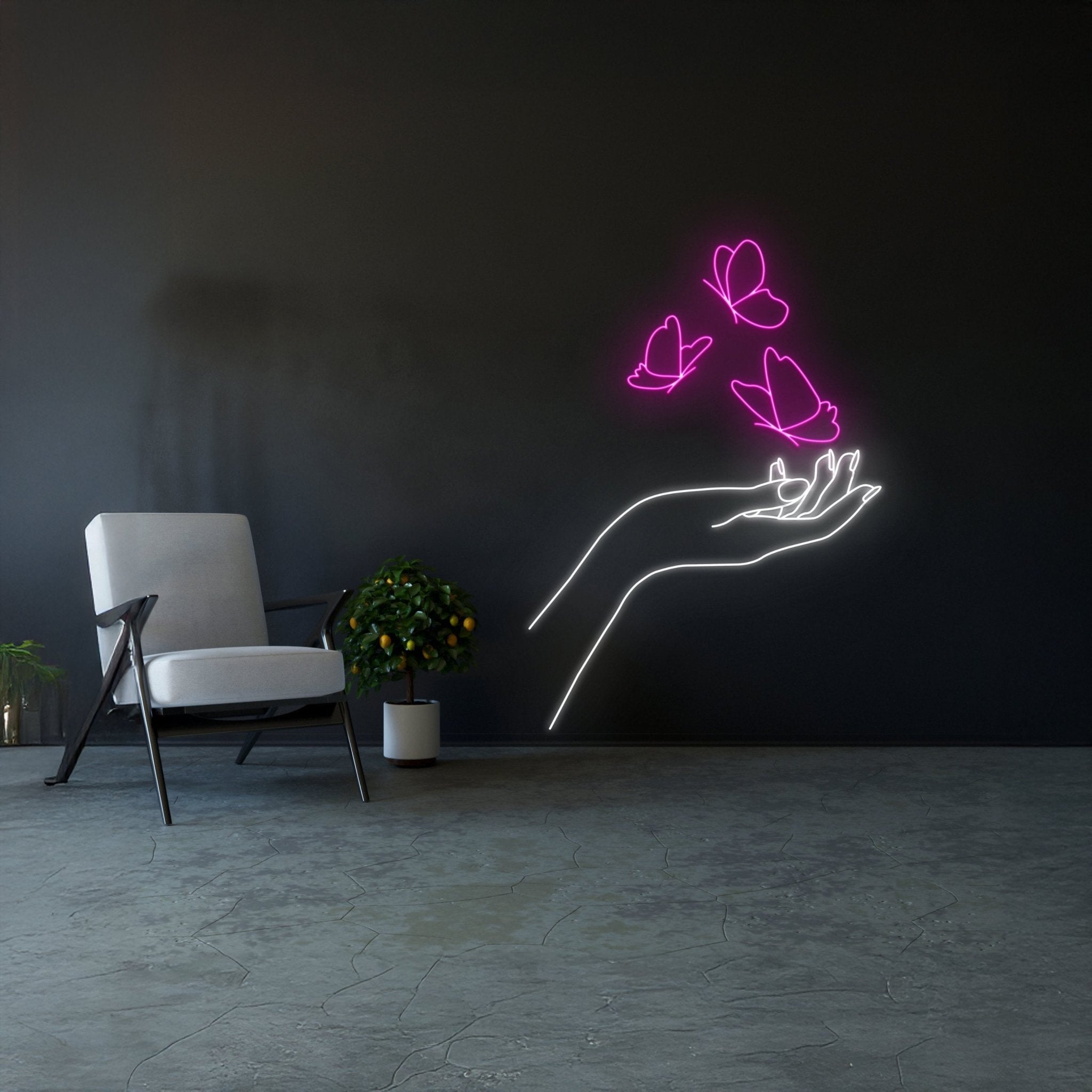 Butterfly Hand Neon Sign - Shineneon