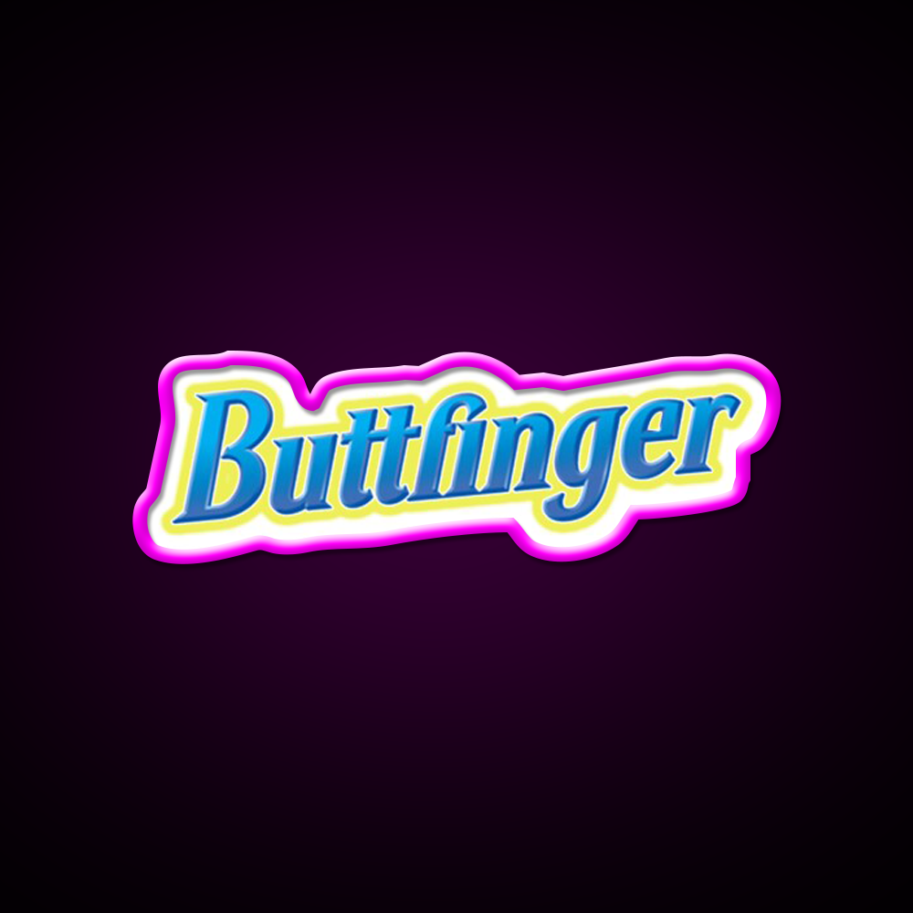 Buttfinger Man Cave Bar Led Neon Sign Rgb Color - Neon sign mounted on wall in room