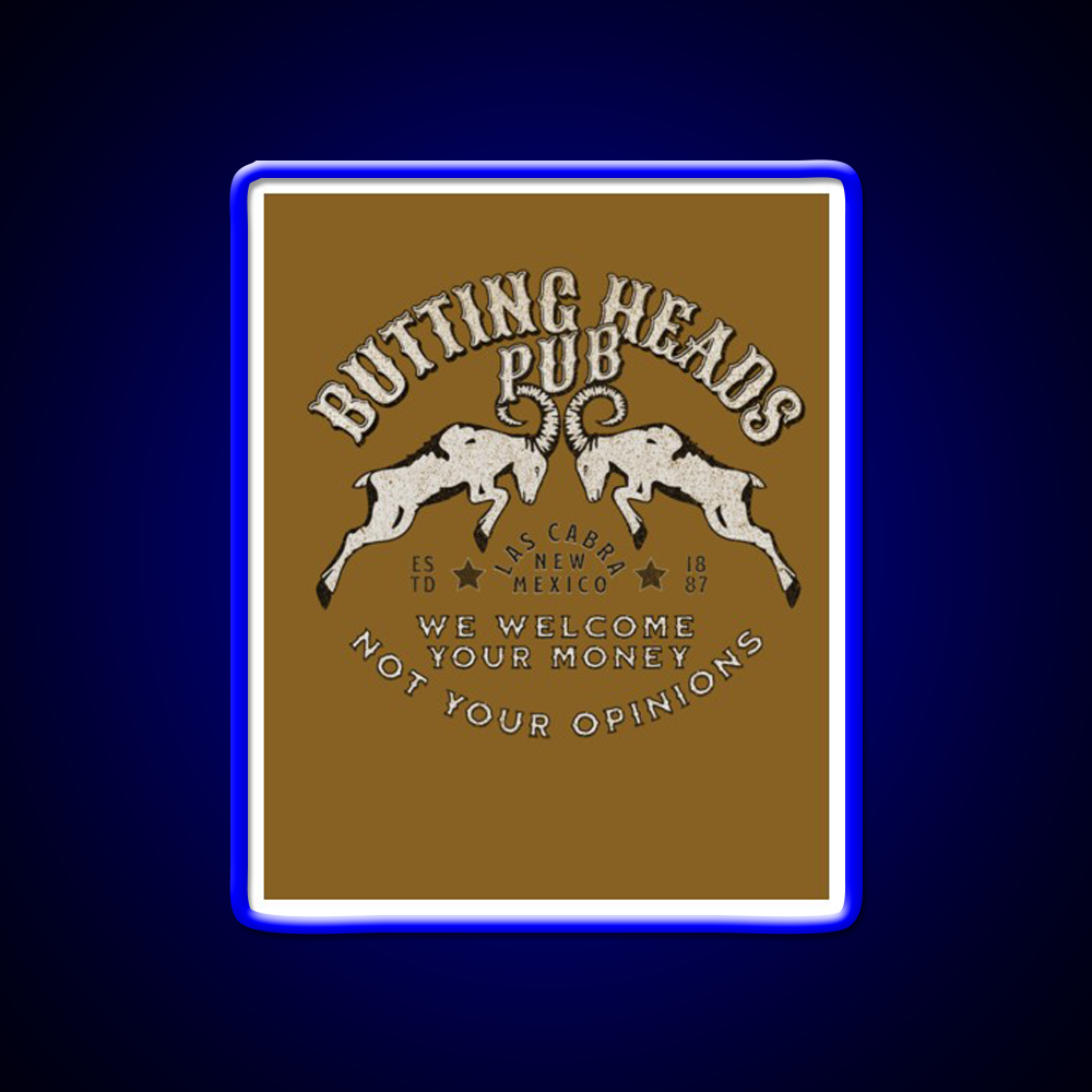 Butting Heads Pub Man Cave Bar Led Neon Sign Bar Decor Rgb Color