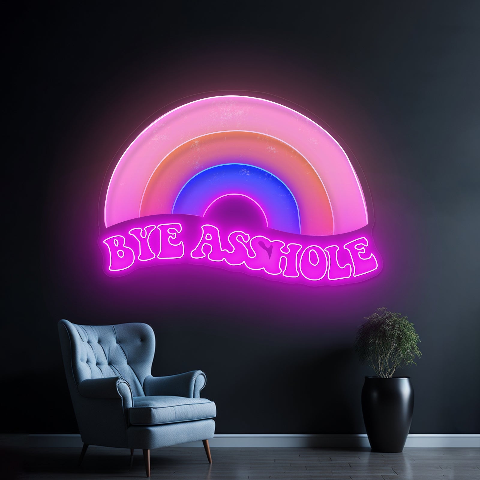 Bye Asshole Rainbow Neon Signs - Shineneon