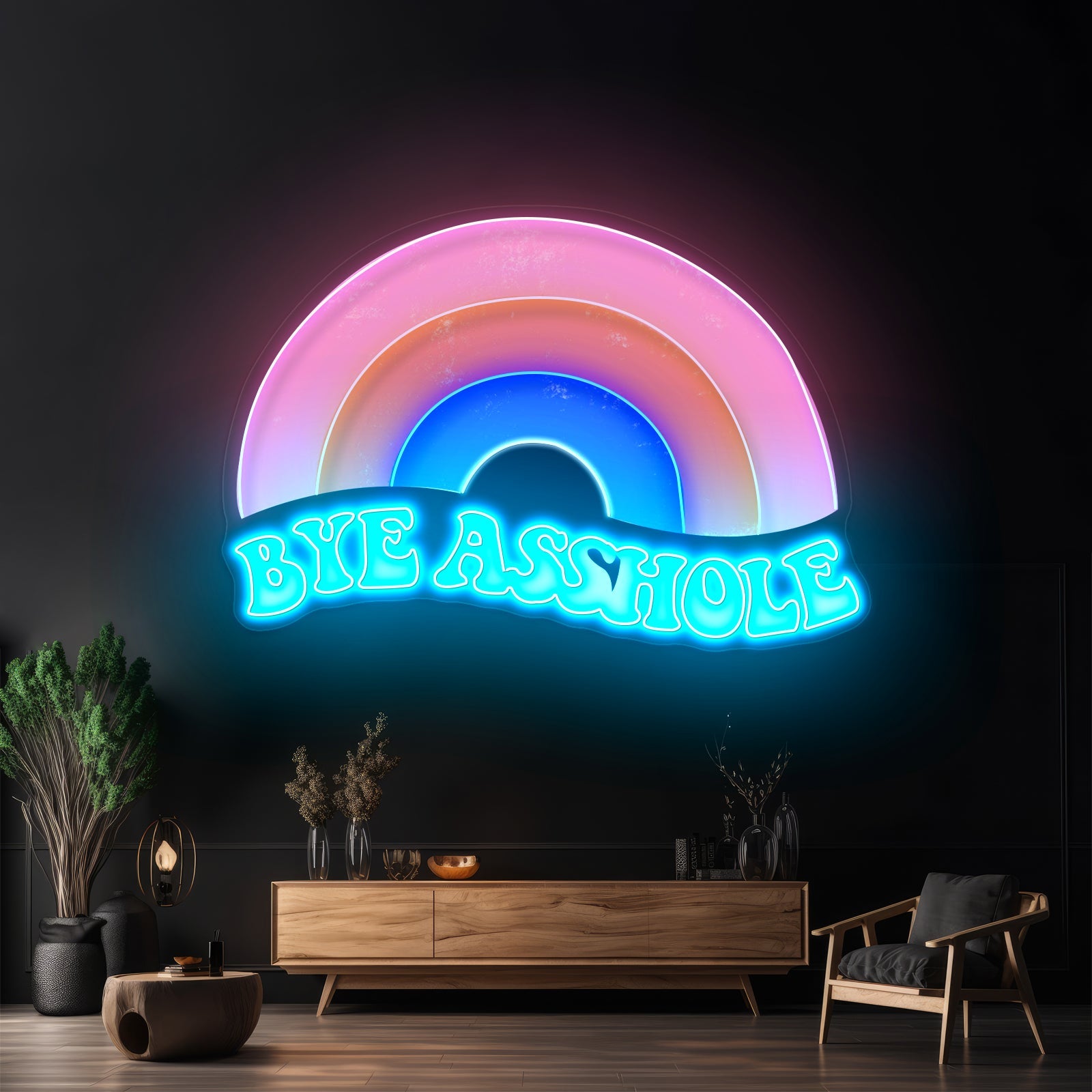 Bye Asshole Rainbow Neon Signs - Shineneon
