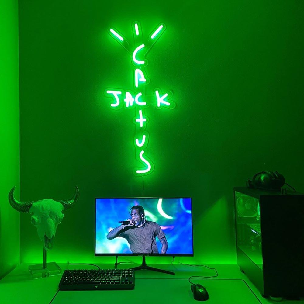 Cactus Jack Green Vertical Led Neon Sign For Gaming Room Decor | Shineneon
