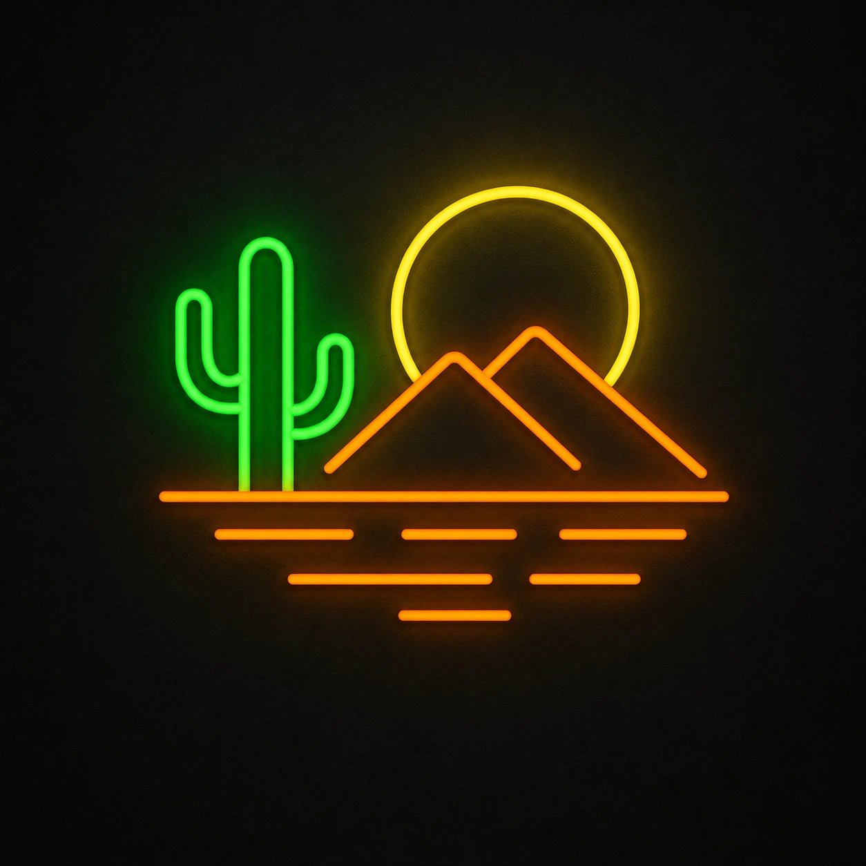 Cactus Mountain Bedroom Vintage LED Neon Sign main product image