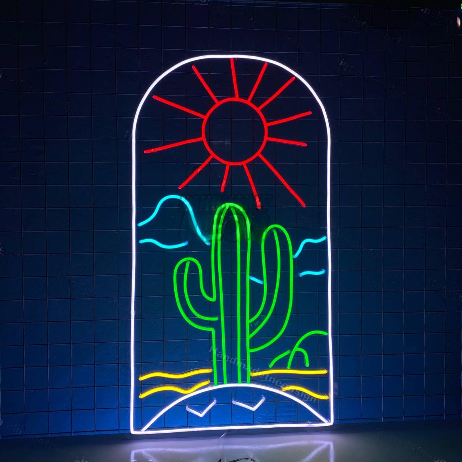 Cactus Sun Led Neon Sign Cactus Decor | Shineneon