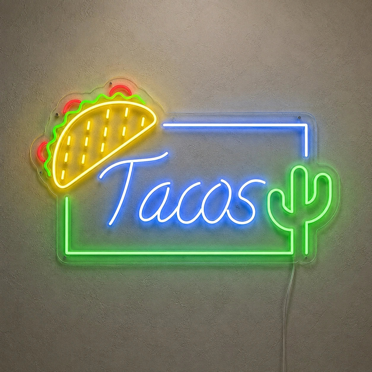 Cactus Taco Neon Sign LED Neon Sign high-converting product image