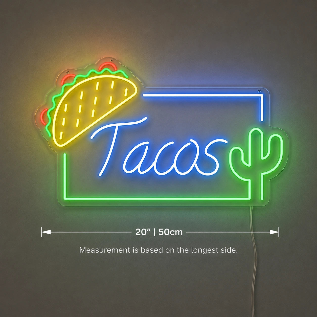 Cactus Taco Neon Sign LED Neon Sign size image
