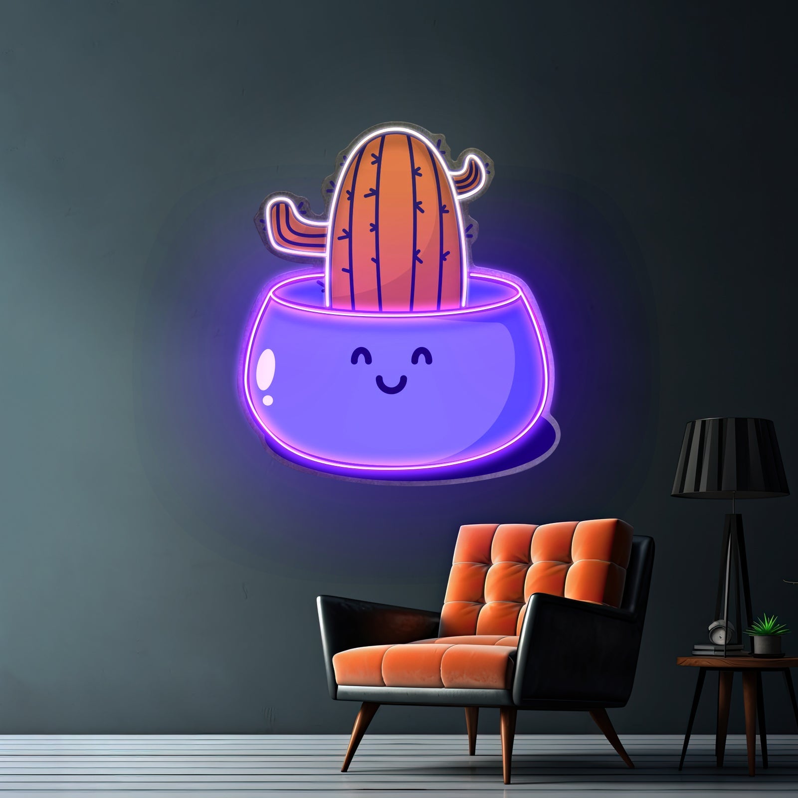 Cactus With Pink Flower Neon Signs - Shineneon